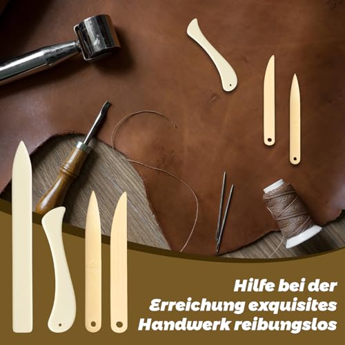 OhebEsx Falzbein für Papier, 8-teiliges Buchbinder Set Mit Geraden & Gebogenen Falzmessern, Imitiertes Knochenmaterial, Ideal Für Buchbinden Papierverarbeitung Kreativprojekte