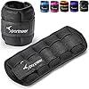 Sportneer Adjustable Weighted Ankle Weights Set 1 Pair 2 4 6 8 10 Lbs Leg Weight Straps for Women Men for Gym,Fitness, Workout,Walking, Jogging,1-5 lbs for Each Ankle, 1 Pair 2-10 lbs (Black)