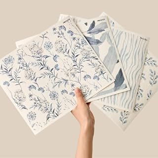 RECYCO Swedish Dishcloths for Kitchen | 4 Pack Oversized Washable Dish Rags | Large Cellulose Reusable Cleaning Paper Towels | Absorbent Counter Dish Cloth Sponge XL Kitchen Wipes, 12" L x 10" W