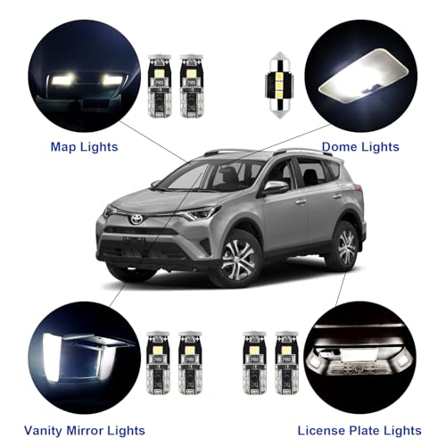 Kit 8 Lámparas LED Interior para Toyota RAV4 2016-2022 miniatura 2