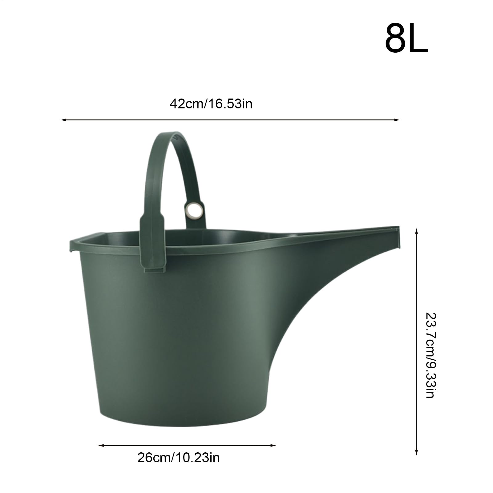 Annaffiatoio Da Esterno Secchio per l'Acqua da 8 L con Graduata | Annaffiatoio a Collo Lungo da Interno Per casa, giardinaggio, fiori, bacche, esterno, giardino, cortile