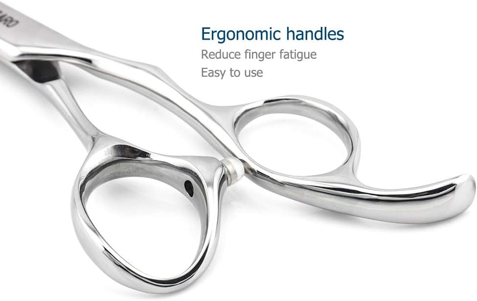 5.5" Professional Hair Scissors Barber Haircut Cutting Scissors Hairdresser 440C Hair Shears Blind Hole Convex Edge KINSARO for Hairdresser Barber or Home Use