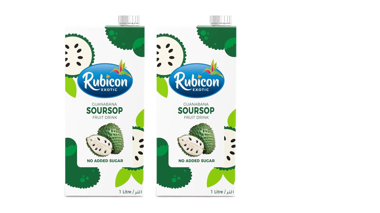 Rubicon Guanabana Soursop Juice Drink No Added Sugar 1L (Pack of 2)