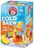 Teekanne Peach & Passion Fruit Cold Brew Ice Tea Infusion Cool Sensations All Natural Real Fruit with Apple, Rosehip, Hibiscus