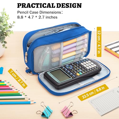 Image of Pencil Case Big Capacity Pen Pouch Large Storage Holder Marker Pen Bag Durable 3 Compartment School Office Desk Organizer Portable Cute Zipper Stationery for Kids Teen Student Boys Girls Adults