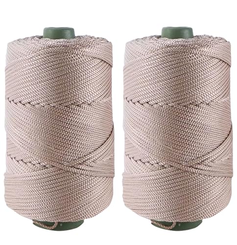 Clisil 400gram Art Yarn Cord Light Brown Polyester Yarn Macrame Knitting Crocheting DIY Bags Crochet Basket Summer Hat Craft Cord 3mm Macrame Cord Rope 438yds 1314 Feet
