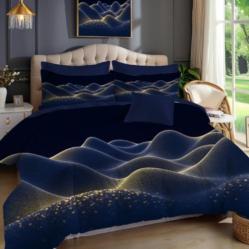 Housse de couette 200x200cm parure de lit 3 pièces microfibre douce - 2