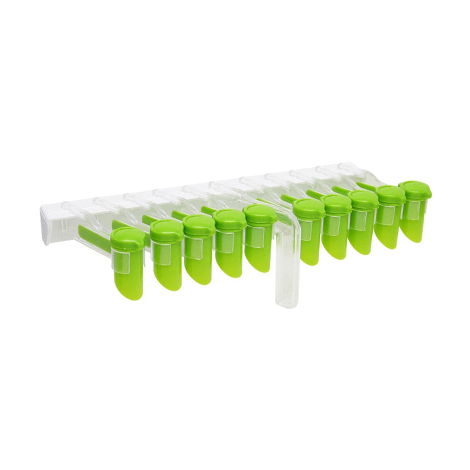 Holder Storage Rack No Punching with Closure Clip Dispenser 10 Holes Green Clear-image-33