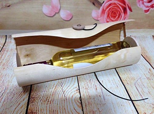 HomeDecoArt Wooden Wine Box for 1 bottle Tube Shape Rounded Mothers Day Present