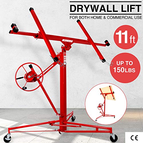 Drywall Lift Panel 11' Lift Drywall Panel Hoist Jack Lifter Jack Rolling Caster