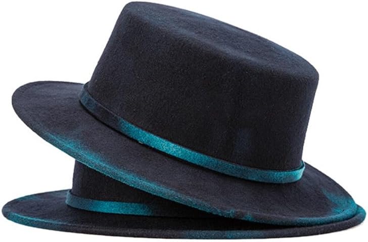 Flat Top Hat Men and Women Leisure Manual Tie-dye Intercolor Autumn and Winter British and
