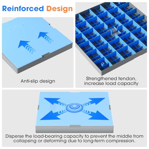 Image of Mini Split Pad for Condenser: Ground Base for Air Conditioner Outdoor Condenser Units, Plastic Equipment Pad for Ductless Minisplit Heat Pump Systems HAVC, Gray, 24'' x 24'' x 3''