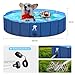 Fwiull Hundepool für Große & Kleine Hunde, Faltbarer Hunde Planschbecken 120 * 30CM Hundebadewanne Stabiler Swimmingpool Haustier Kind Schwimmbecken rutschfest Tragbar Blau