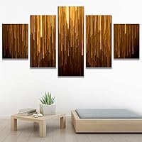 SIGNWIN 5 Panel Canvas Wall Art Modern Art Abstract Closeup Geometric Lights Mixed Media Modern Multicolor for Home Decorations Ready to Hang - 60