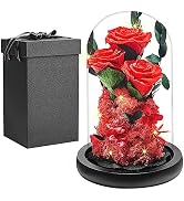 Rose Éternelle Préservée Violet En Dôme Verre LED – Cadeau Mère, Femme, Anniversaire, Saint-Valentin