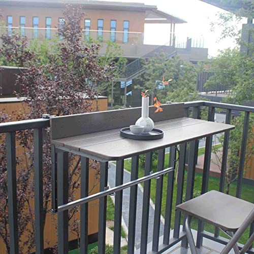 Table de garde-corps murale en acier inoxydable et bois de qualité
