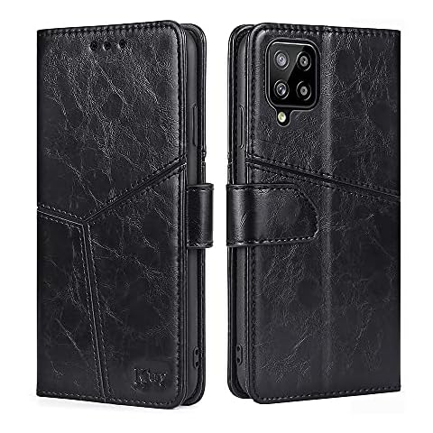 SKZIRI Case for Samsung Galaxy A12/M12 Case Wallet Flip Premium PU Leather Stand Case for Men Business Cover Magnetic Closure Compatible with Samsung Galaxy A12/M12 (A12, Black) Cover