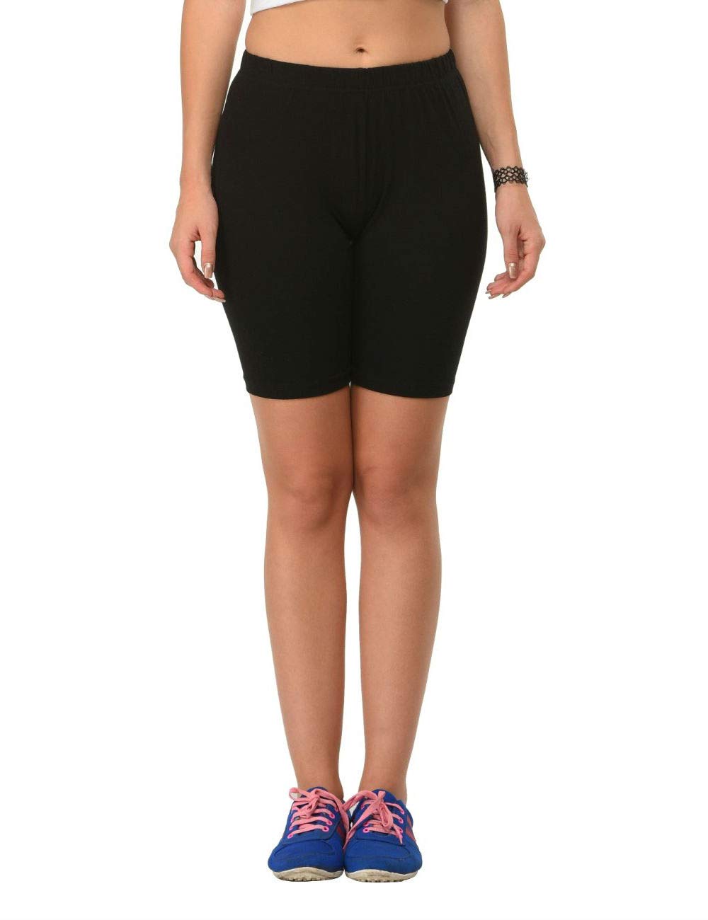 frenchtrendz Women's Cotton Spandex Under Dresses Stretchable Cycling Shorts Tights for Yoga/Workout/Running/Jogging (XS-4XL)-picture-15