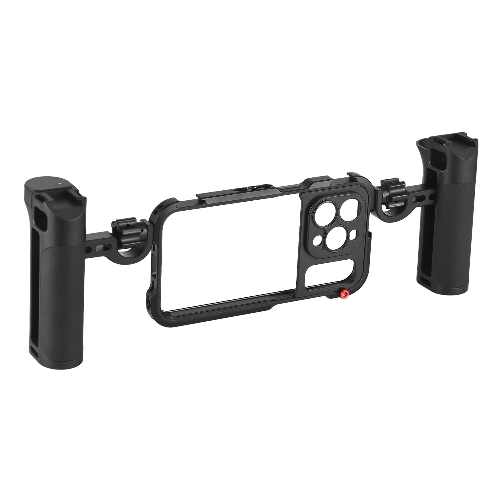 Dual-Griff-Telefonkäfig-Video-Rig für 15 Pro Handheld-Stabilisator-Kit Tragbare Smartphone-Filmausrüstung Schwarz (Für 15 Pro)