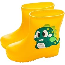 Kid's Rain Boots Lightweight Rubber Waterproof Kid Toddlers Shoes Easy-On Loop Girls Rain Boots Boys Rain Boots