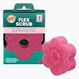 Scotch-Brite Flex Scrub Spugna per Piatti Antigraffio, Spugna Multiuso per Cucina e Bagno, Lavabile in Lavastoviglie, Pulizia della Casa, Confezione da 1