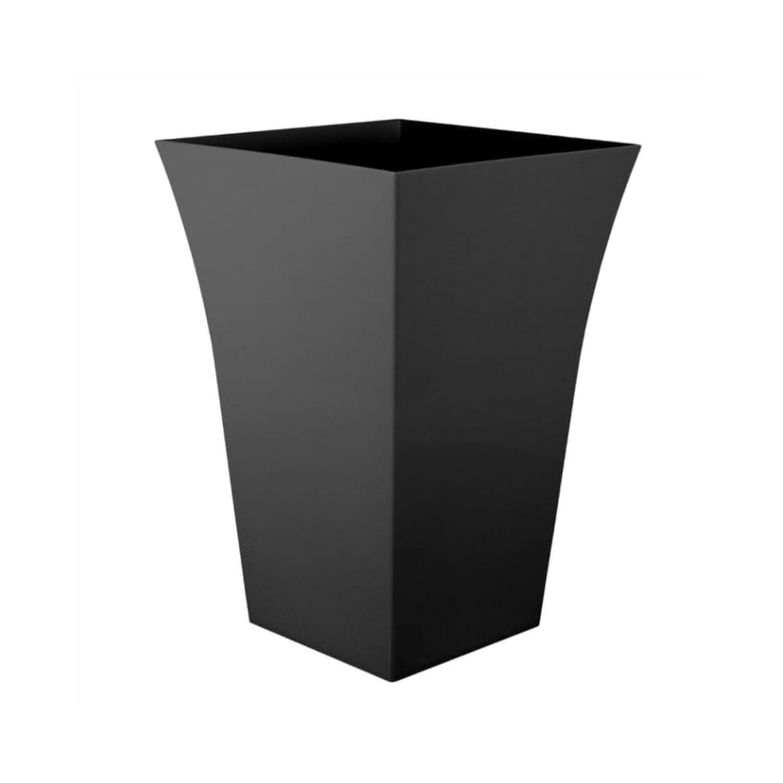 AAMEN Square Planters Plastic Plant Pots Indoor & Outdoor Garden, Black Milano Planters, Weather-Resistant Flower Pot, Lightweight & Pierce Holes for Drainage (Upright Medium)