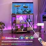 HOOBRO 20-29-37 Gallon Fish Tank Stand with Power Outlet and LED Light, Aquarium Stand with Storage Shelves, 35.4" L x 15.7" W, Reptile Tank Stand with Stable Metal Frame, Rustic Brown BF80UDFT01 - Image 5