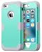 iPhone SE Case, iPhone 5S Case, iPhone 5 Case, BENTOBEN Hard PC Shell and Soft Silicone Hybrid 3 in 1 Pieces Shockproof Anti-Scratch Combo Cover for for Apple iPhone 5 5S SE, Mint Green+Grey