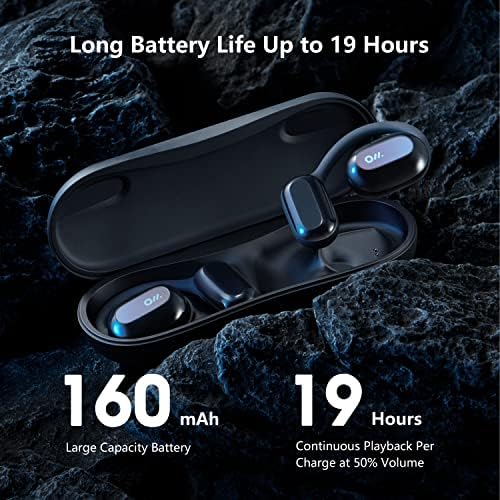 Oladance OWS2 Słuchawki Open Ear, Bezprzewodowe Słuchawki Bluetooth 5.3 z Połączeniem Multipoint, Kompatybilne z Androidem i iPhone'em, Do 19 godzin pracy na baterii z etui, Interstellar Blue