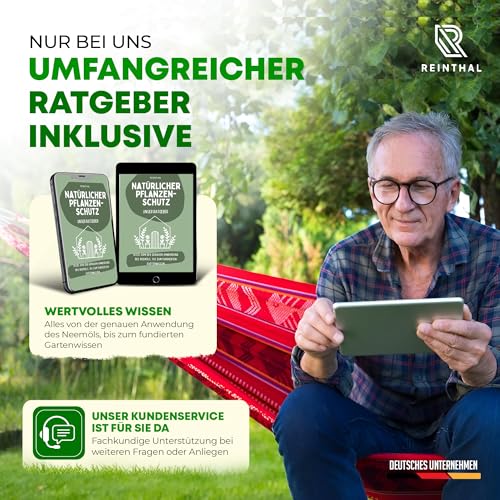 REINTHAL Neemöl Spray 1000 ml – Natürliche Pflanzenpflege, Sprühfertig auch bei Belastungen durch Blattläuse, Spinnmilben, Thripse und mehr – Niemöl mit Emulgator für Pflanzen, Nachfüllbar