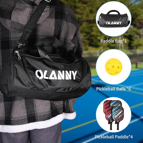 Image of OLANNY Graphite Pickleball Paddles Set- Premium Rackets Fiber Face & Polymer Honeycomb Core Pickleball Set Includes Pickleball Paddles + Pickleball Balls+ Replacement Soft Grip + 1 Bag