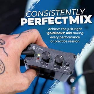 Coda Ultra-Compact Personal in Ear Monitor Amplifier - Double Channel Headphone Amplifier System with XLR & TRS Input - Portable IEM Amp with Mono & Stereo Mix Panning - Sturdy Housing with Belt Clip