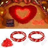 ❤️【Was Sie bekommen】2M 20LED Lichterketten x 2, Rote Künstliche Rosenblätter x 200. Wenn Sie irgendwelche Fragen haben, kontaktieren Sie uns bitte, wir werden Ihnen eine zufriedenstellende Lösung geben.
