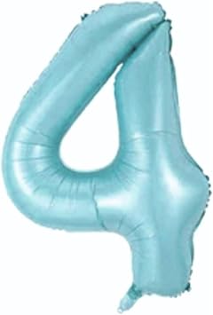 Foil Balloon 4 Digit Helium Balloon 76 Cm Blue Color - 4 Years Old