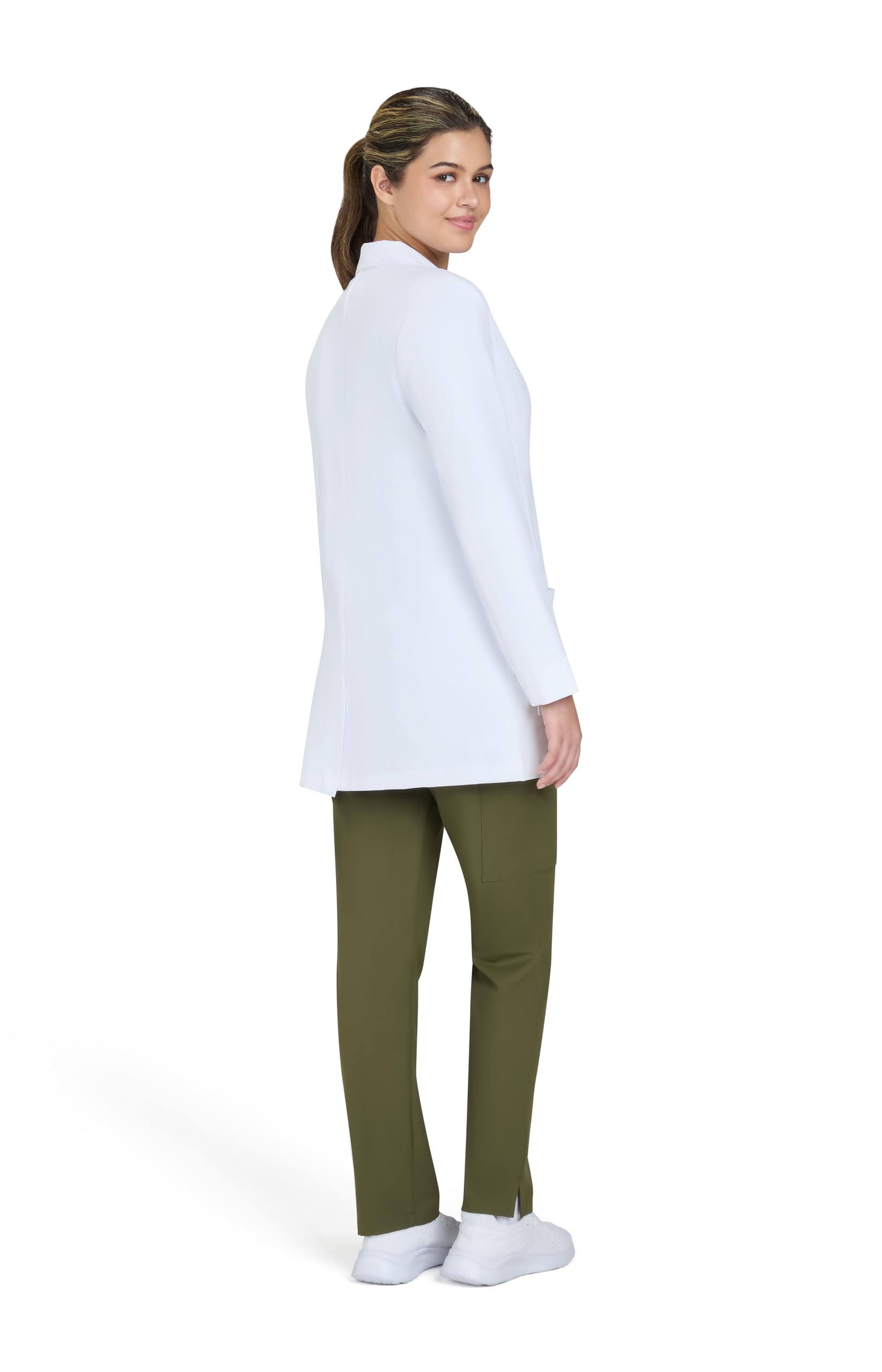 KOI Scrubs Essentials Hema - Abrigo de laboratorio elástico con 4 bolsillos para mujer