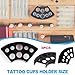 303Pcs Tattoo Ink Caps Kit - Emalla 3Pcs Black Tattoo Ink Cups Holder with 300Pcs Tattoo Ink Caps 100 Small 100 Medium 100 Large Tattoo Ink Cups Tattoo Ink Container Tattoo Kit Tattoo Supplies