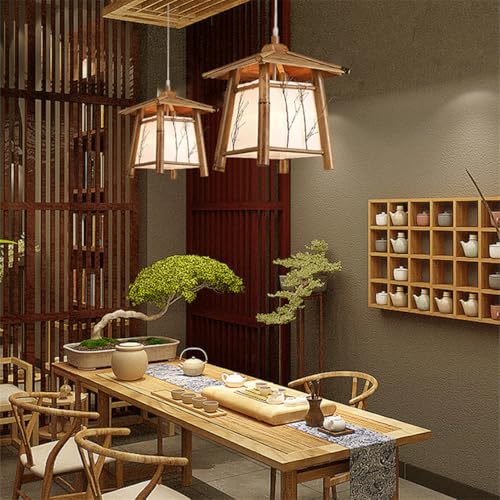 Lámpara de techo de madera premium estilo linterna china moderna para salón 3