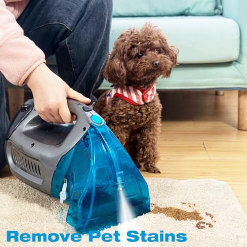 Image of Hausmeister Hydroflex Carpet Cleaner Machine, Upholstery Cleaner Machine for Couch, Car Seats & Pet Stains, 500W Powerful Handheld Deep Cleaner with 3 Brush Heads (Machine + 0 solution)