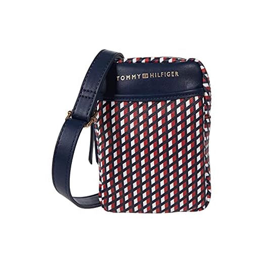 Tommy Hilfiger Monogram II – telefon över kroppen – vinklad flagga, Marinblå/röd/vit, en storlek