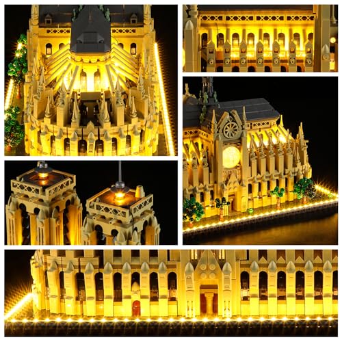 Image of YEABRICKS LED Light for Lego 21061 Architecture Notre-Dame de Paris Building Blocks Model (Lego Set not included)