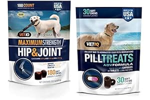 Vetiq Hip & Joint Chews for Dogs, 180 ct - Maximum Strength...