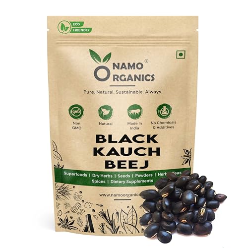 Image of Namo Black kauch beej 250gm (sabut) - Raw Whole Velvet Beans, Kaunch