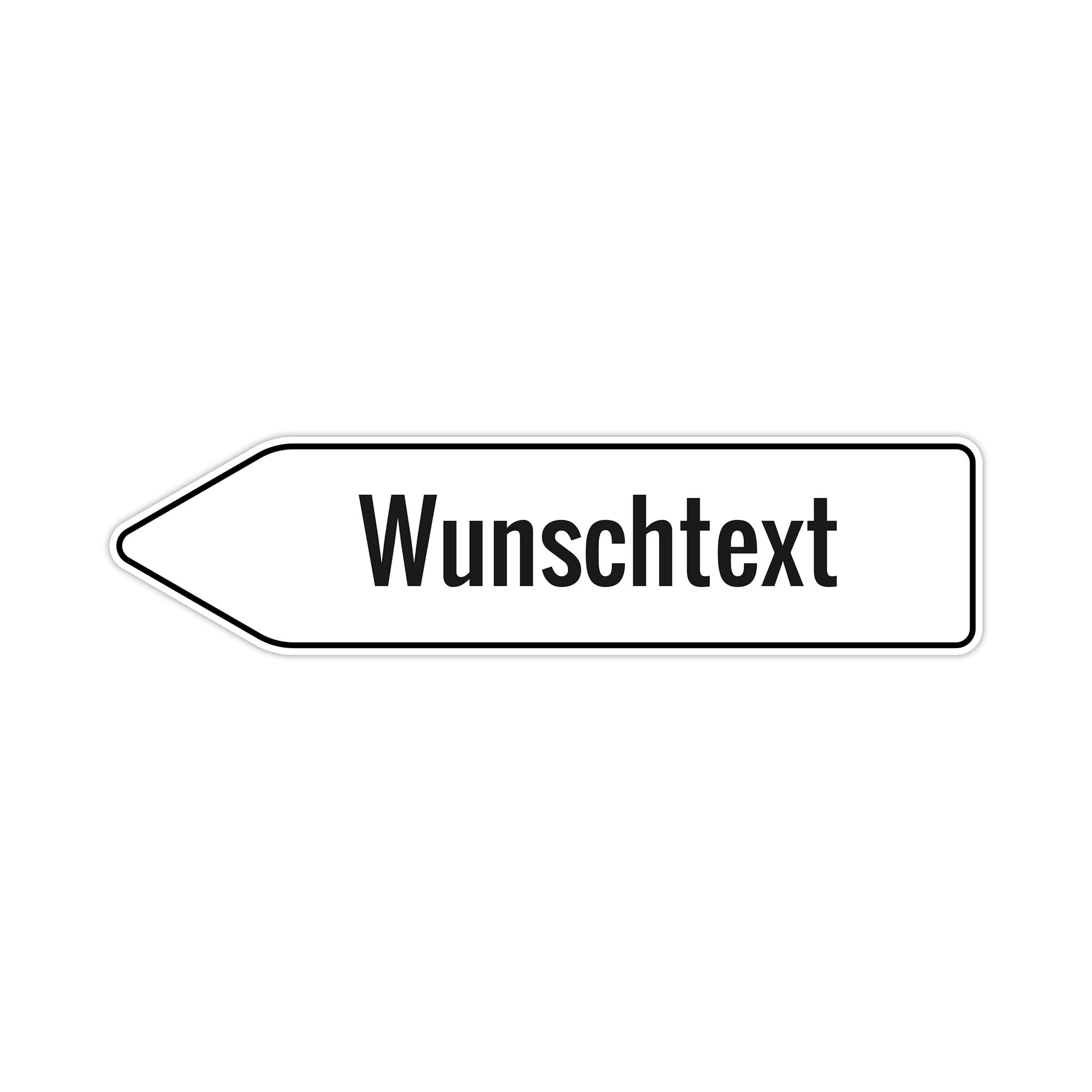 Produktbild von Personalisierter Wegweiser Aus Alu-Dibond – 3 Größen, Wählbare Pfeilrichtung & Hintergrund – Deko Für Haus & Garten