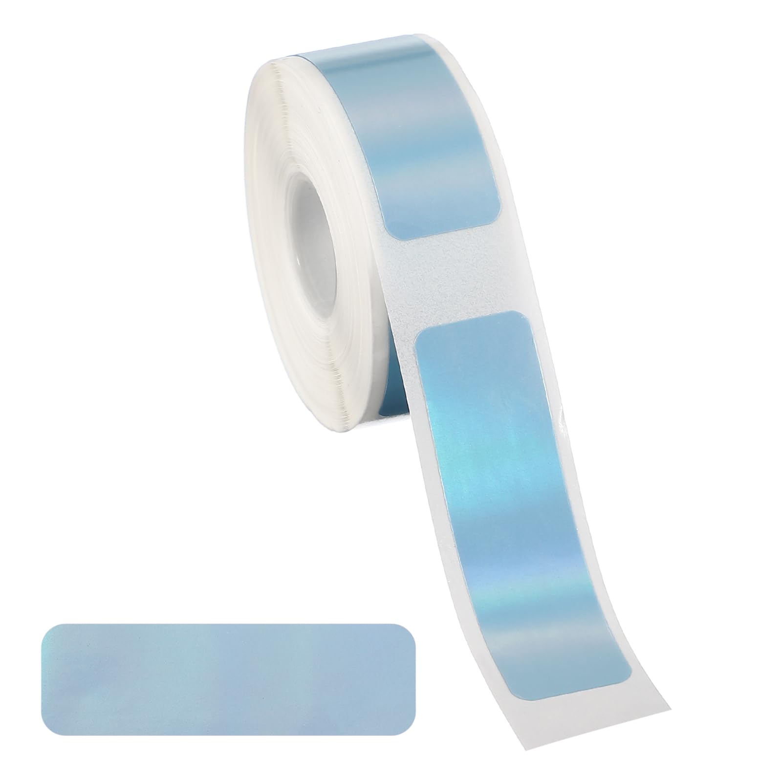 PATIKIL Holographic Thermal Label Stickers, 12x40mm Holographic Thermal Label Self Adhesive Print Paper Refill 160 Tape/Roll for Name Tag Barcode Address, Blue — image 1