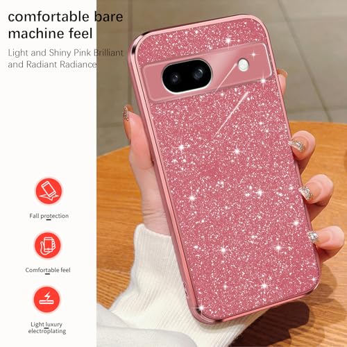 Coque Google Pixel 8a protection antichute et miroir or rose - 7