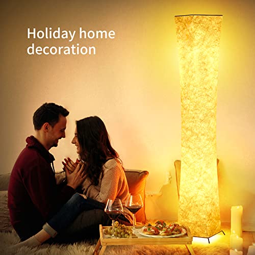Chiphy Floor Lamp, Dimmable 39" (Xs) Tall Standing Lamp, 3 Levels Adjustable Brightness 12Wx2 Led Bulbs, Column Floor Light W/White Fabric Shade, Home Decor For Living Room, Bedroom, Kids Room #TOP5
