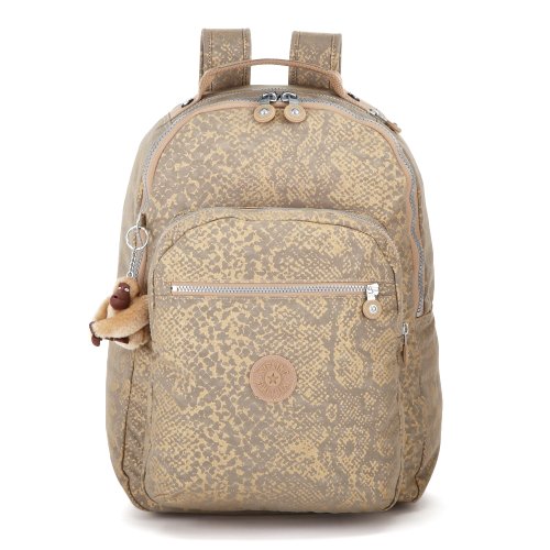 Kipling ソウル プリント柄 大型バックパック ノートパソコン保護 ゴールデンヘビ ワンサイズ