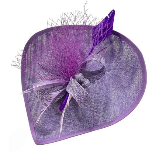 Chapeau fascinateur de mariage vintage pour femme avec tulle et plumes de cocktail