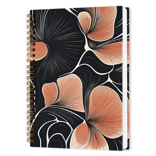 nvucamd Boho Floral Spiral Notebook, Abstract Flower Journal Notebook, Bohemian Floral Aesthetic...