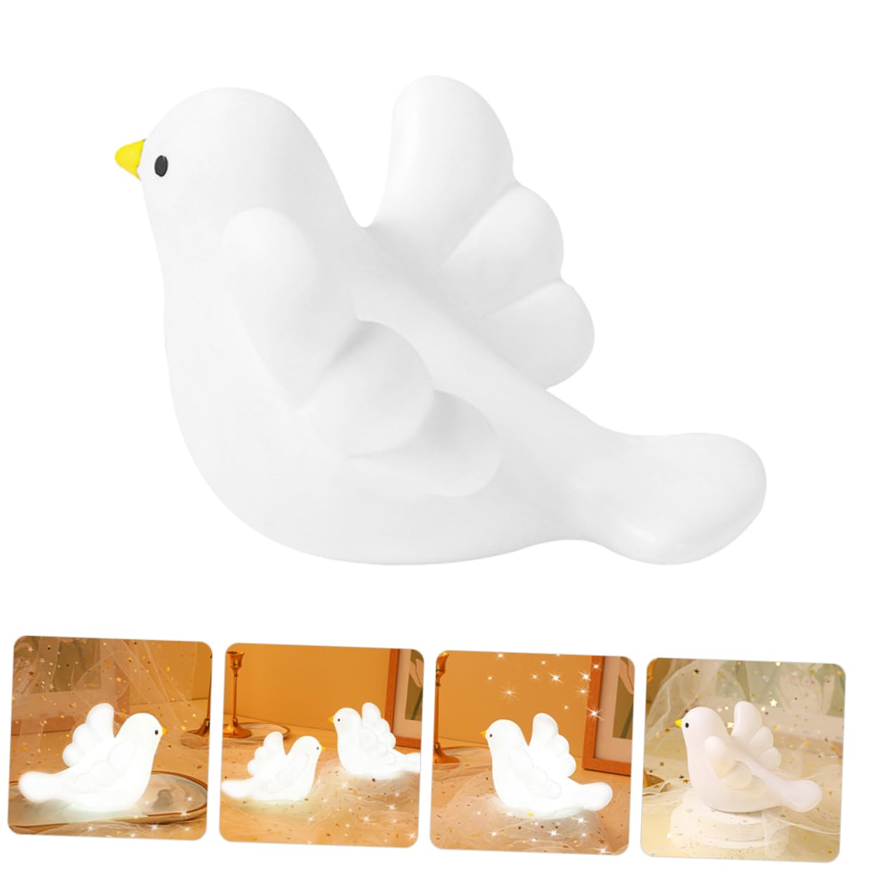 Amazon.co.jp : ORFOFE 2個 白 鳩 ナイト ライト 愛らしい テーブル